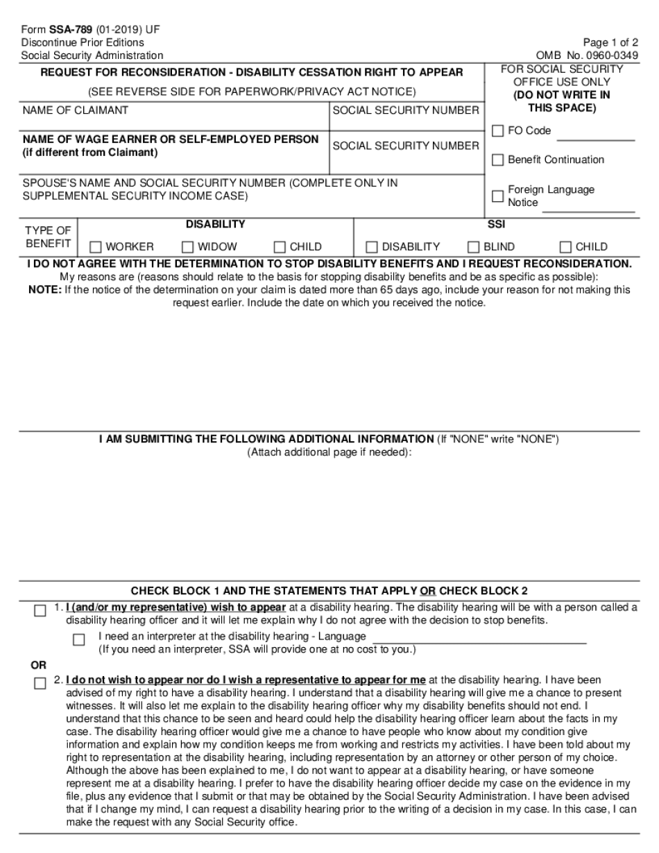 How to Fill Out Form SSA 789 Disability Benefits Center